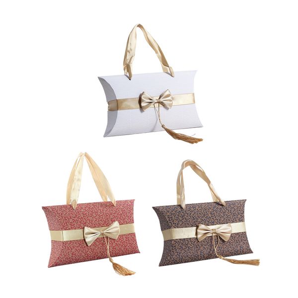 

25pcs romantic wedding bag baby shower tassel elegant red luxury decoration bow party sweet favors and gifts diy paper candy box