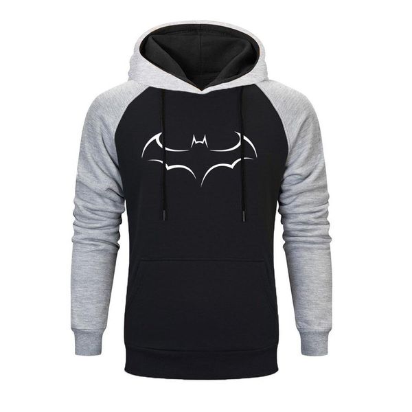 

super hero batman sweatshirt men printed raglan hoodie gray black sweatshirts autumn and winter simple comfortable hoodies