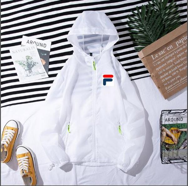 

a25 2020 мужчины женщины куртка пальто солнцезащитный крем одежда повседневная мужская одежда куртки топы с капюшоном белая ветровка уличная, White
