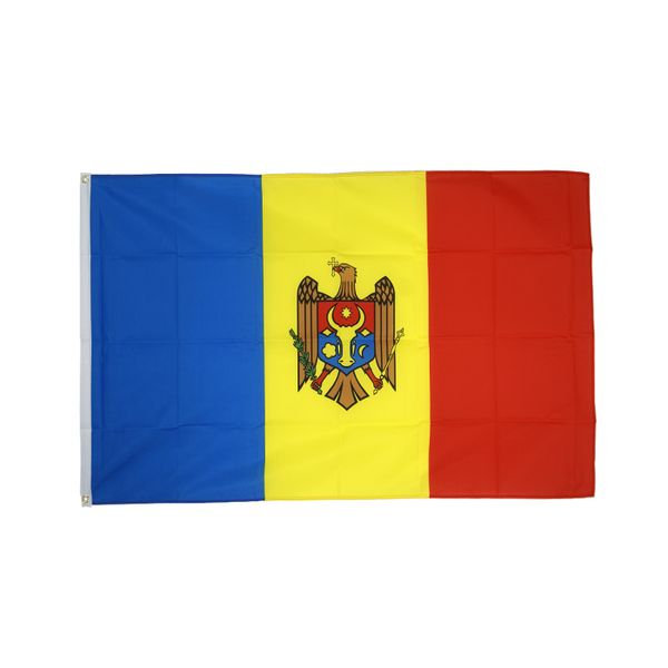 Bandiera e striscione personalizzati della Moldavia 3x5ft Pubblicità in poliestere stampata digitale di alta qualità per interni ed esterni, bandiera più popolare