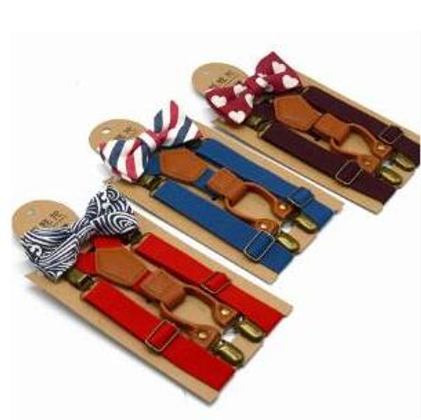 

детских подтяжки мода лук ремень регулируемого младенец упругих y-ремень мальчик gril школа подтяжка 4 зажима pure ремни для цветной печати, Black