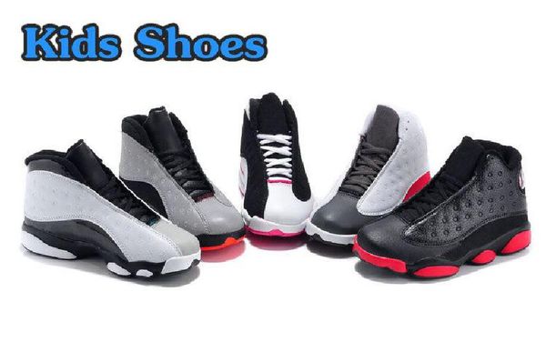 

kids 13 grey pink black white kids basketball shoes childrens sports shoes 13s sneakers air kids shoes fashion trainer for boys girls