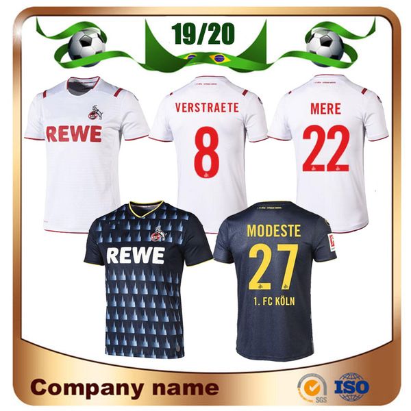 

19/20 1. fc köln soccer jerseys 2020 home verstraete hector modeste soccer shirt third away black mere skhiri football uniform, Black;yellow