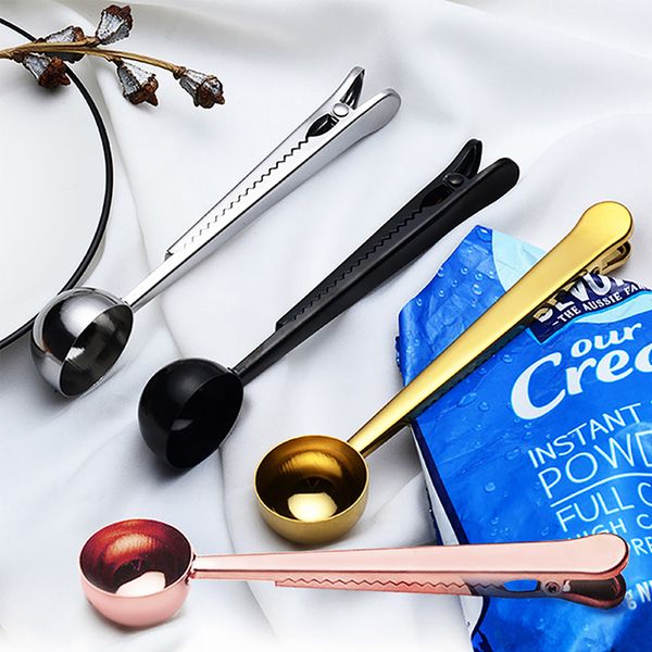 

urijk multifunction kitchen supplies coffee scoop with clip stainless steel tea coffee measuring cup coffee scoop spoon