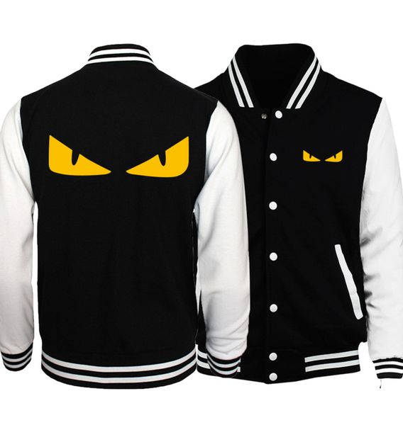 

mens designer yellow jacket little monster fd cartoon mens baseball coats spring fashion naruto men coat hip hop, Black;brown