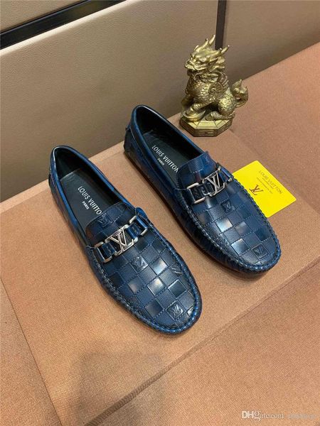 

20ss new fashion design slippers deluxe brands men shoes embroidery authentic cowhide flat shoes men flat-heeled boat shoes yetc3, Black