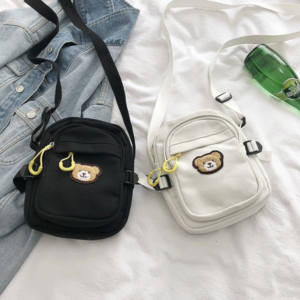

bag female students shoulder bag female wild ins canvas cute ugly meng package red messenger tide korean version of