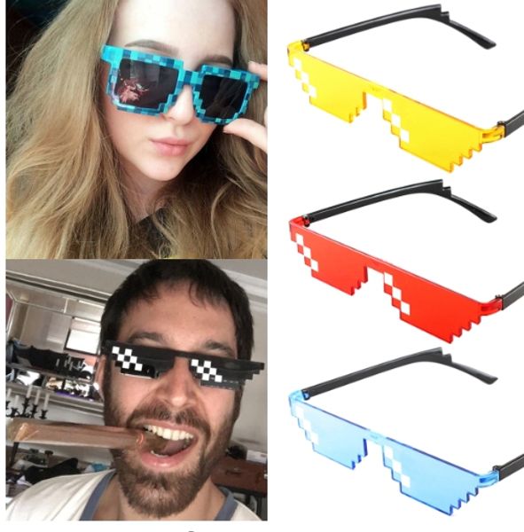 

sunglasses men deal with it thug life shades eyeglasses frameless pixel women party mosaic eyewear, White;black