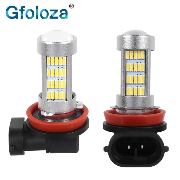 

gfoloza 2pcs h8 h11 led fog lights white yellow hb3 9005 hb4 9006 led drl driving bulbs 4014 92 smd auto fog lamp 6000k dc12v
