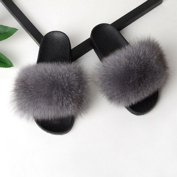 

autumn sandals indoor outdoor soft ladies faux fur women slippers flip flop fluffy slip on beach daily summer flat heel, Black
