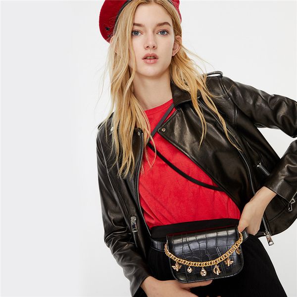 

summer new detachable belt compact metal chain bag dual-use portable waist bag female purse and handbags sac a main