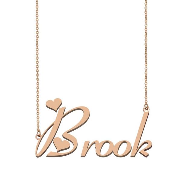 

brook name necklace, custom name necklace for women girls friends birthday wedding christmas mother days gift, Silver