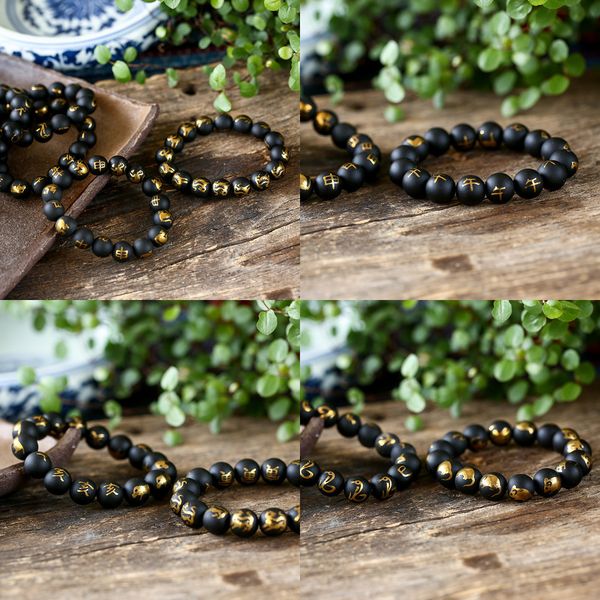 

natural crystal black agate matting the dog bracelet chinese zodiac black snow hand string men and women fund hand decorate bracelet mud