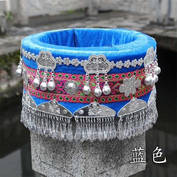 Hmong cappello miao gioielli danza popolare cinese indossare accessori per capelli cappello Miao minoranza etnica accessori costume performance sul palco