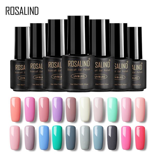 

rosalind nail polish 7ml 58 color gel nail polish art uv led soak-off gel lacquer vernis semi permanent varnish tslm1, Red;pink