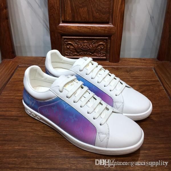 

mens rivoli prism sneaker fashion luxury designer shoes for mens rainbow monogram designer flats casual shoes lace up designer trainers, Black;brown