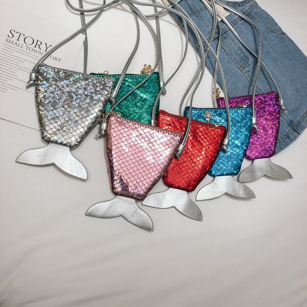 

mini shoulder bag cute mermaid messenger bag women kids key coin purse sequins handbags girl clutch