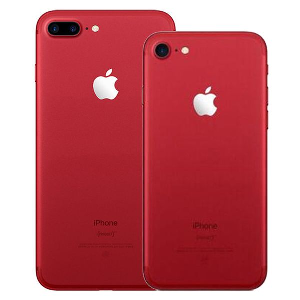 

red color refurbished original apple iphone 7 / 7 plus with fingerprint 32/128/256gb rom quad core 12mp camera 4g lte smart phone dhl 1pcs