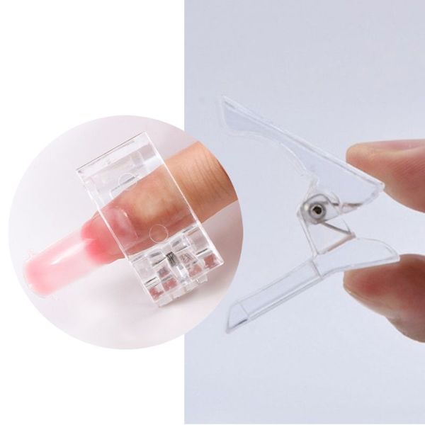 

10 / 20шт краткое строительство типсы кривая shaping крепежный зажим для clear ногтем extension kit, Silver