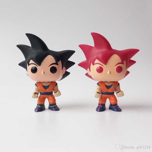 

lowprice adorable funko pop dragon ball z goku super saiyan god vinyl action figure with box #24 red gift