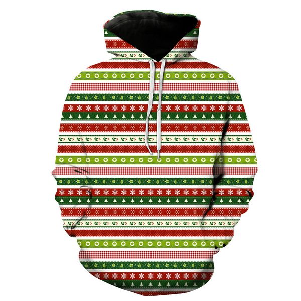 

christmas pattern design stripe printing casual hoodie for young men women designer hoodies fashion hipster hoodies, Black