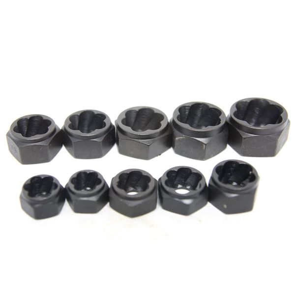 

10pcs damaged nut bolt remover stud extractor set metric broken bolt removal kit