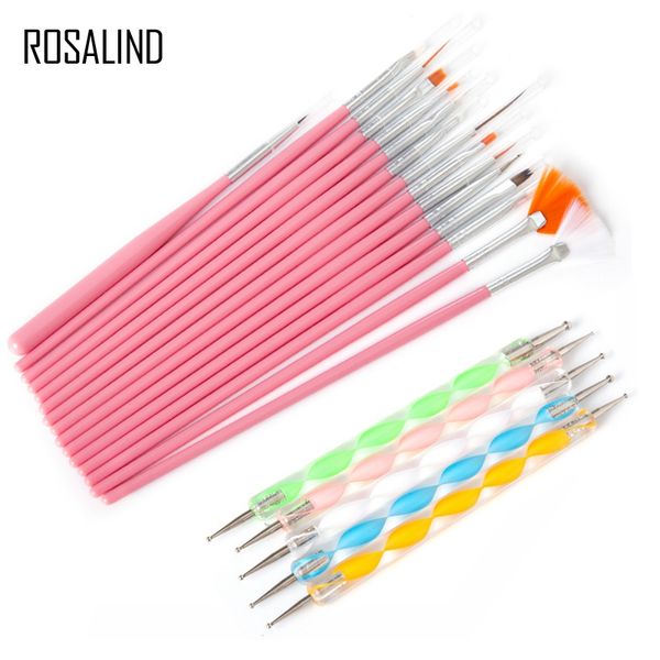 

rosalind 20 pcs/set nail brushes design set dotting painting drawing nail art tools polish brush pen