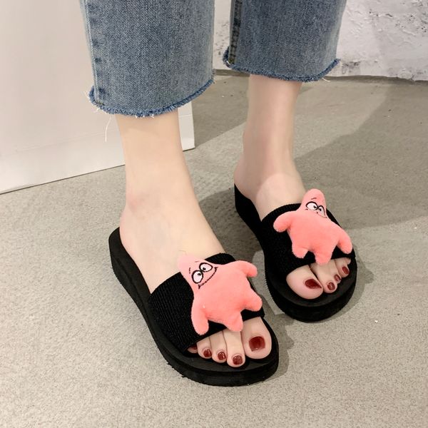 

shoes ladies' slippers slipers women lady med slides flat 2020 girl rubber rome cotton fabric pu shoes lady med, Black