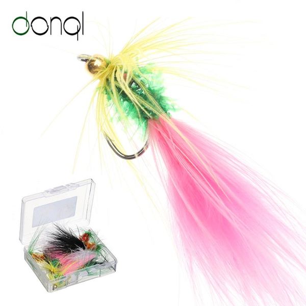

donql 10/20pcs insects flies fishing lures moth trout dry plush fishing baits with sharpened crank hooks accessories