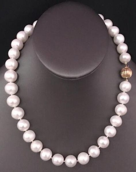 

beautiful south sea 10-11mm white round pearl necklace 18 inch 925 s kkk, Silver