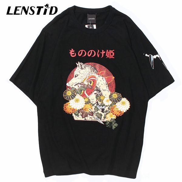 

2020 mens hip hop wolf geisha футболки японский harajuku streetwear tshirt лето с коротким рукавом футболка хлопок топы тис, White;black