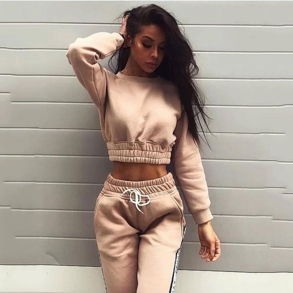 

womens designer fashion tracksuits brand solid color yoga letter print two piece set woman long sleeve casual hoodies gym pants clothing set, Gray