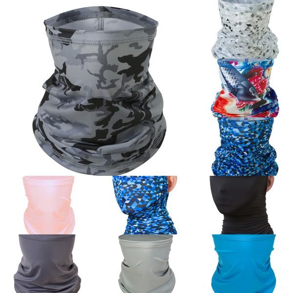 

yuujd 3d printing anti-uv scarf multi-function half face mask neck cover scarf sports cycling bandana outdoor magic headwear 2020, Black