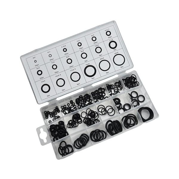 

225pcs black nbr o ring oring assortment washer gasket sealing o-ring kit with plastic case