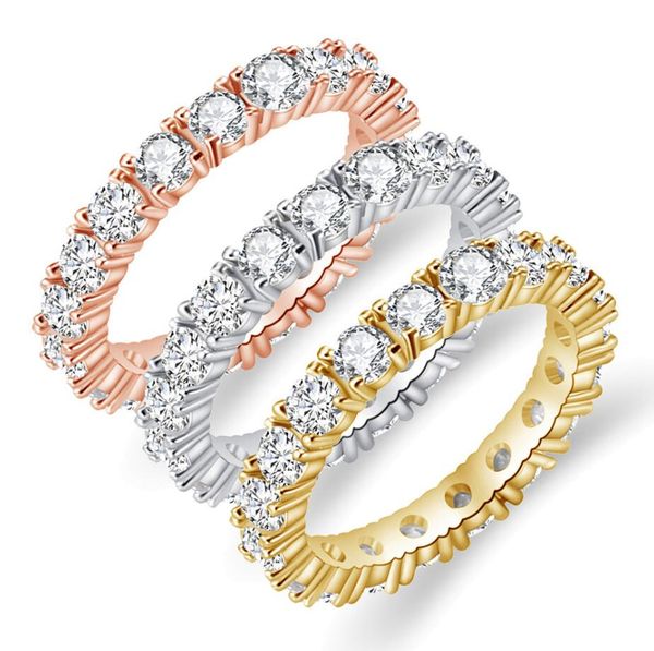 

элегантная женщина обручальные кольца кристалл rhinestone gemstone перстни обручальное золотой серебряный циркон кольцо женщин ювелирные под, Silver