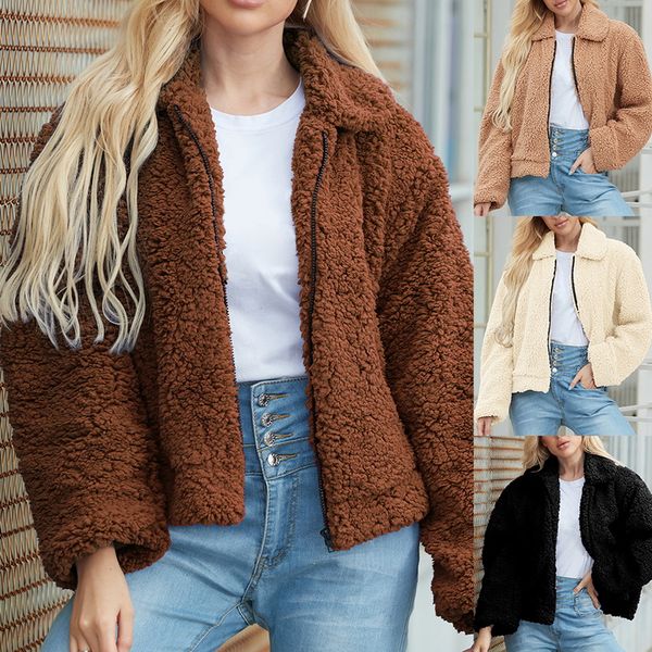 

vertvie women fleece sweatshirt long sleeve lapel zip up oversized coat women's fashion jacket with pockets warm winter outwears, Blue;black