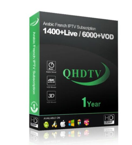 

QHDTV 1 год с 1400 Plus Channels Лучший арабский и Франция