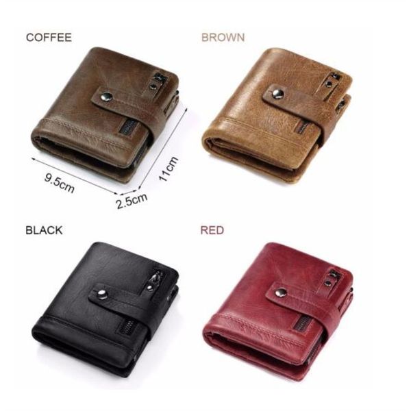 

madonno leather wallet men portfolio man male small portomonee vallet with coin purse pockets slim rfid fashion mini walet y190701, Red;black