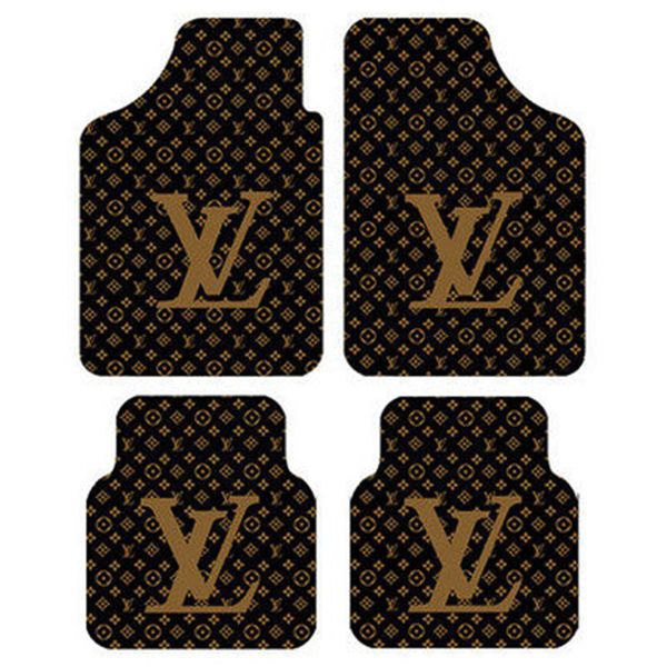 

car floor mats fit for four seats sedan car non-slip mat fashion l letter print suv luxurious cars 4pcs carpet
