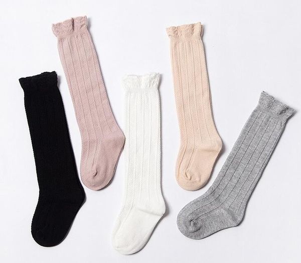 

0-3t baby tube ruffled stockings girls boys uniform knee high socks infants and toddlers cotton pure color, Pink;yellow