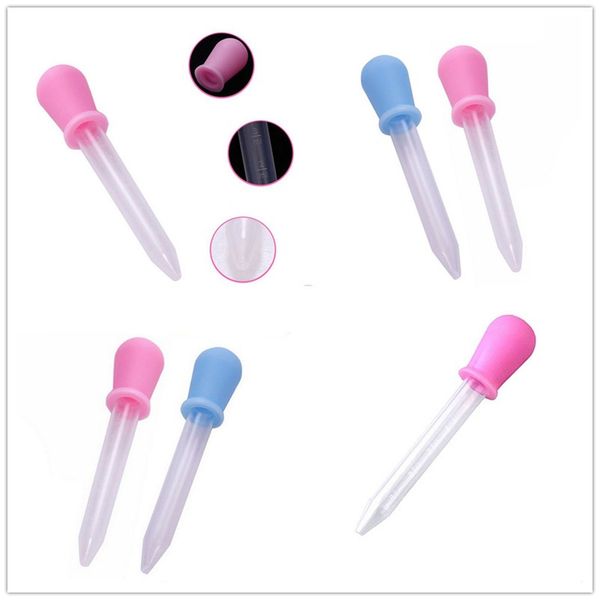 

1pc baby feeding utensils clear plastic pipette feed liquid dropper burette pink wholesale 5ml
