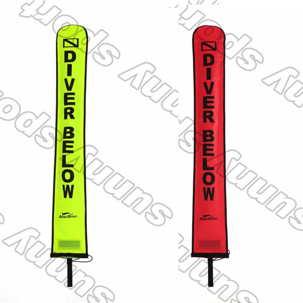 

30'' diving surface marker buoy safety sausage float scuba smb orange and green color 1.2m