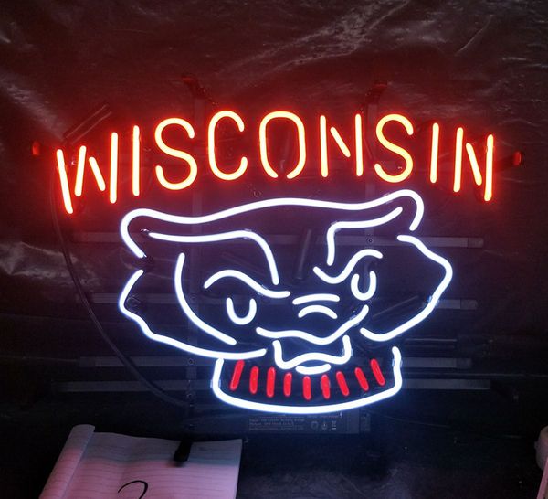 

висконсин неоновая вывеска свет ресторан бар реклама развлечения украшения искусства дисплей настоящее стекло лампа металлический каркас 17