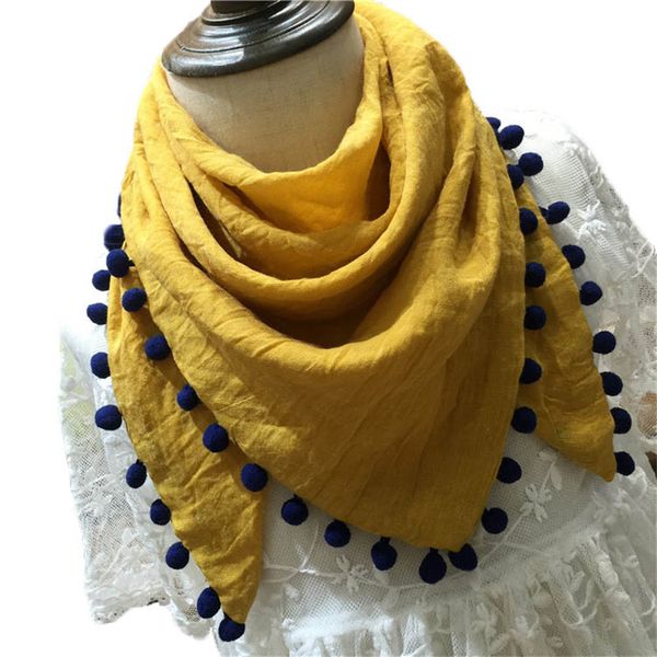 

Spring Summer Children Cotton Scarf Kids Triangle Scarves Baby Boys Girl Cute Shawl Toddler Neck Wear Autumn Baby Tassel Scarf