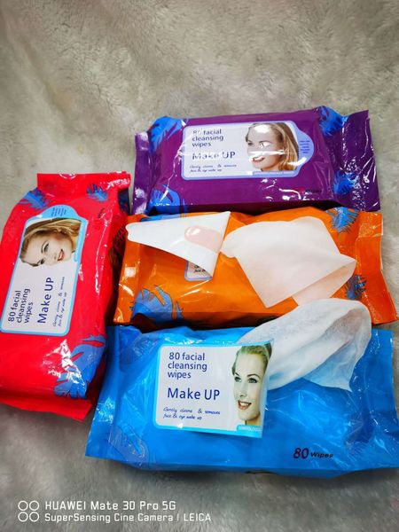 

disposable makeup remover cotton soft wet tissue hand wiping face wet tissue makeup remover 80-piece pack