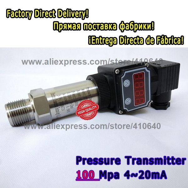 Faixa de transdutor de pressão Digital Digital Digital LED Digital Range de 100MPA Potência de 100MPa 15 a 20mA 15 a 36VDC Porta de pressão M20x1.5