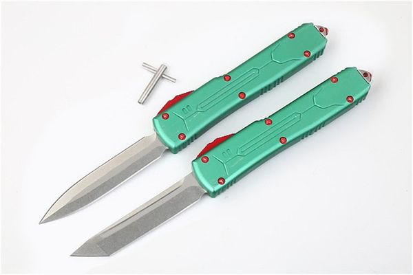 

VG10 Stonewash Blade UT Hunting Automatic Knife aluminum Handle Double action Outdoor Gear Tactical Survival knives EDC tool J18M Y