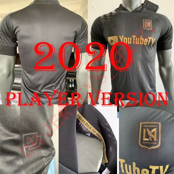 

player version 2020 lafc carlos vela soccer jerseys 2020 2021 zelaya rossi los angeles fc black mls parley primary 20 21 football shirts, Black;yellow
