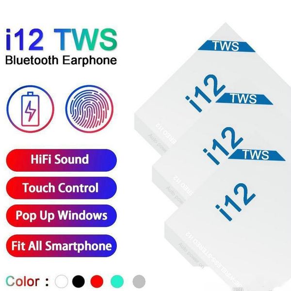 

i12 tws bluetooth 5.0 наушники с pop up window wireless-вкладыши наушники авто сопряжение с сенсорным управлением наушники pk i9s i11 i18 i7