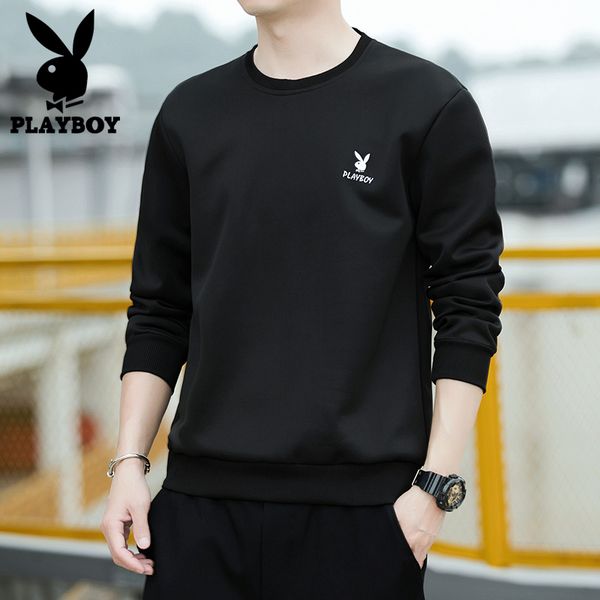 

playboy new hoodies men brand clothing solid casual zipper sweatshirt male quality black hh8722